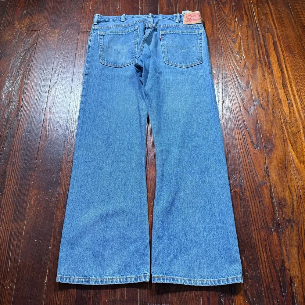 Levis 517 Jeans Mens 38x30‎ Blue Bootcut Fade Whiskers Cowboy Western